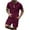 Wine, variant on Xzbqbs Mens 2 Piece Outfits Waffle Knit Sets Short Sleeve Sweatsuit 1/4 Zip Shirts Matching Shorts Summer Loungewear Set for Men