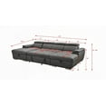 thumbnail image 4 of Modern U Shaped Sleeper Sofa 121 inch - 2 in 1 Pull Out Bed with Storage Chaise, Charcoal Grey, 4 of 22