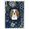 thumbnail image 1 of Carolines Treasures BB5075GF Blue Flowers Cavalier Spaniel Garden Size Flag, 1 of 3