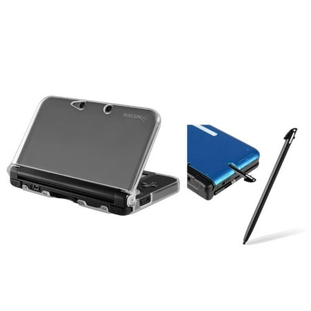 Nintendo 3DS XL Clear Case TPU Gel Rubber Soft Skin Cover + Black LCD Stylus Pen by Insten