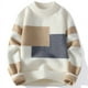 thumbnail image 2 of Sweaters men 2024 winter korean style mens warm sweater mens fashion sweaters Splicing color patterns Men's wool pullovers male, 2 of 4