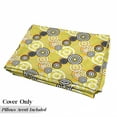 thumbnail image 5 of Geometric Floor Pillow Lounger Cover, Retro Unusual Psychedelic Style Ring Shaped Dots and Spots in Various Colors Image, Nap Mat Printed Fabric Case for 5 Pillows, 88" x 36", Mustard, by Ambesonne, 5 of 5