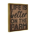 thumbnail image 3 of Life Better On Farm Rustic Sign Inspirational Graphic Art Metallic Gold Framed Art Print Wall Art, 3 of 6