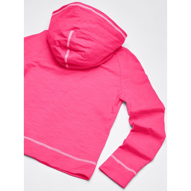 Hanes Little girls Slub Jersey Full Zip Jacket, Amaranth, Medium