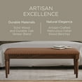 thumbnail image 4 of Maven Lane Elizabeth Traditional Upholstered Wooden Bench, Antiqued Brown Finish, 4 of 7