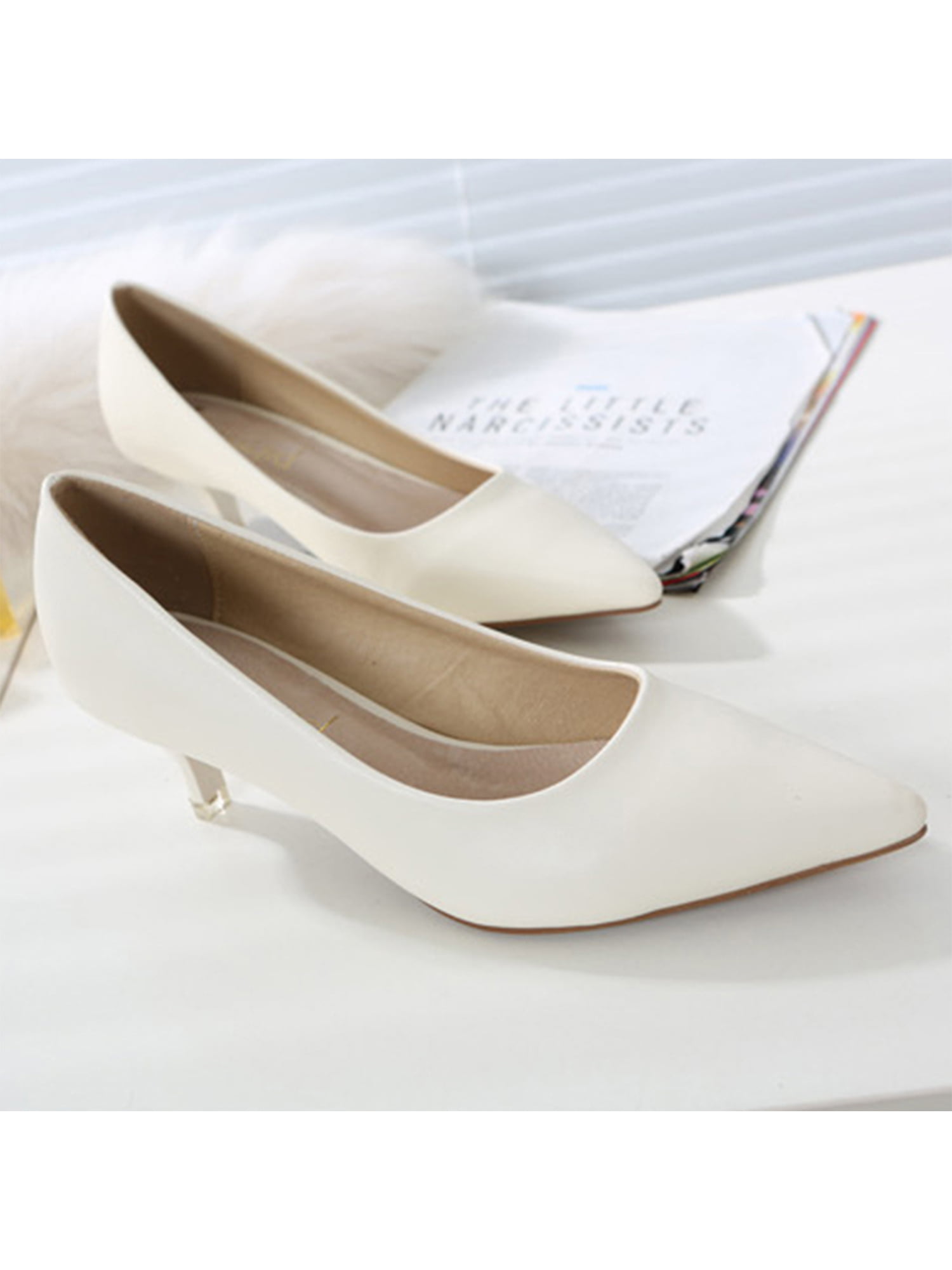 Satin Wedding Shoes with Pearls | Bridal Satin Kitten Heels | Mandarina  Shoes