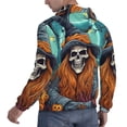 thumbnail image 6 of Kdxio Cartoon Pumpkin Skull Print Mens Casual Hooded Collar Drawstring Hoodies Pullover Sweatshirts Casual Long Sleeve Shirts-Medium, 6 of 7