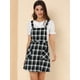 thumbnail image 4 of Vestido Con Botones De Tartán De Cuadros Escoceses Para Mujer Negro L, 4 of 6