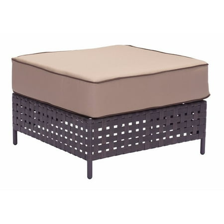 ZUO Pinery Patio Ottoman in Brown and Beige