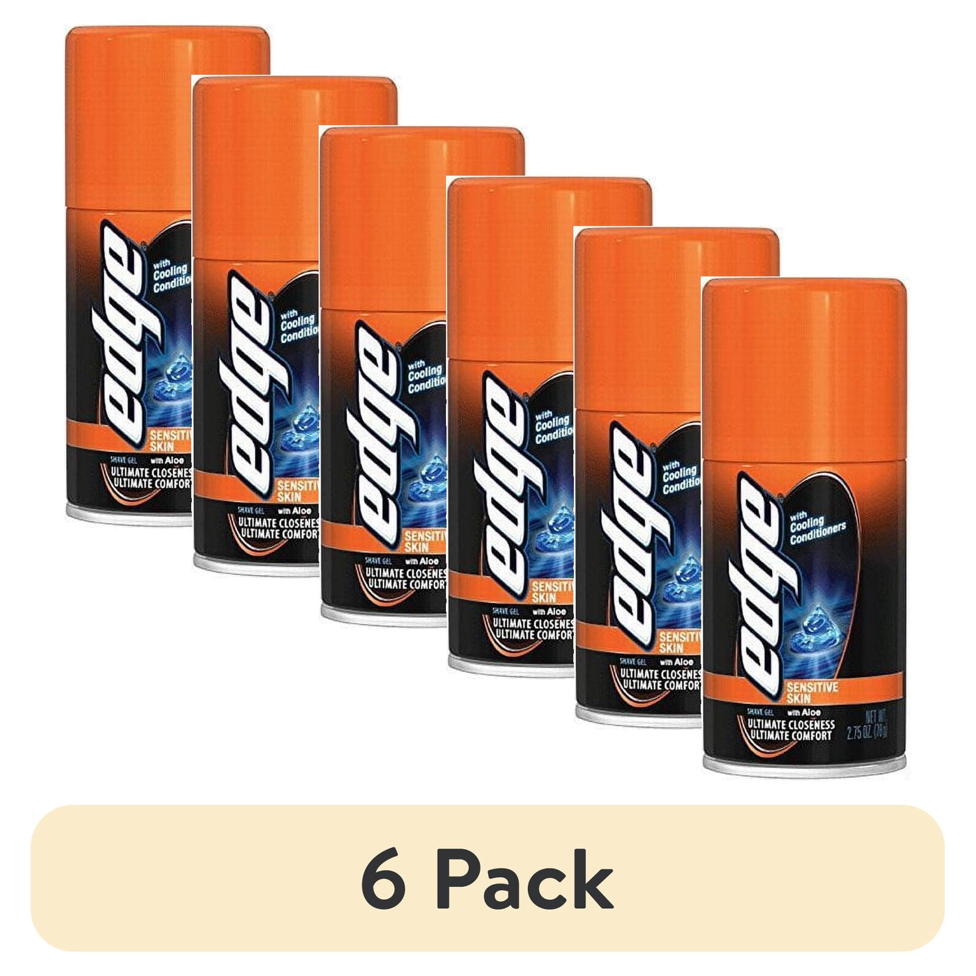 (6 pack) Edge Sensitive Skin Shave Gel, Travel Size - 2.75 oz