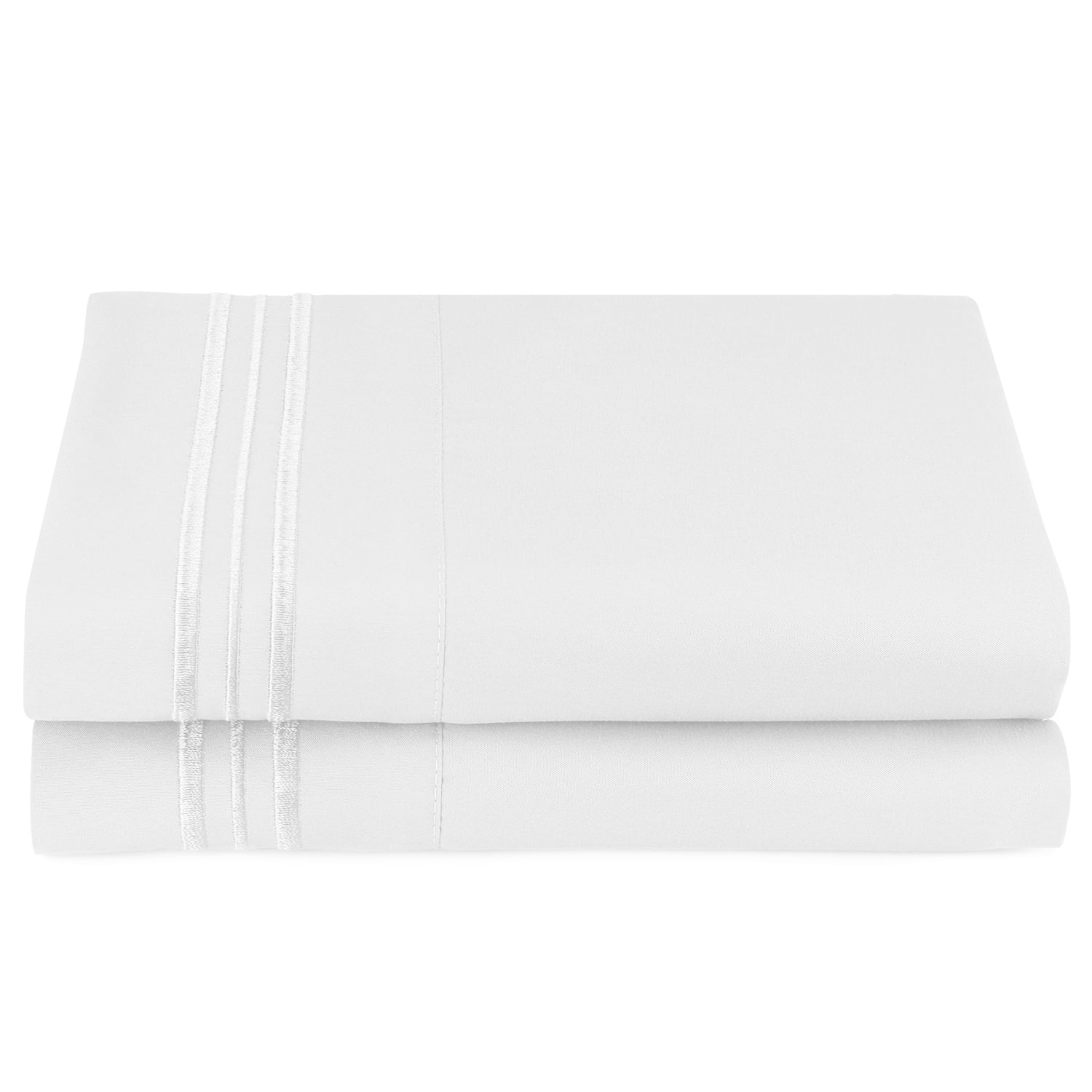 Clara Clark Pillow Cases Premier 1800 Microfiber Collection Pillow Case Set Of 2 Pieces, King Size, White