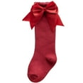 thumbnail image 2 of Bmnmsl Baby Below Knee Socks Bow Decor Stockings Breathable Clothing Accessory, 2 of 5
