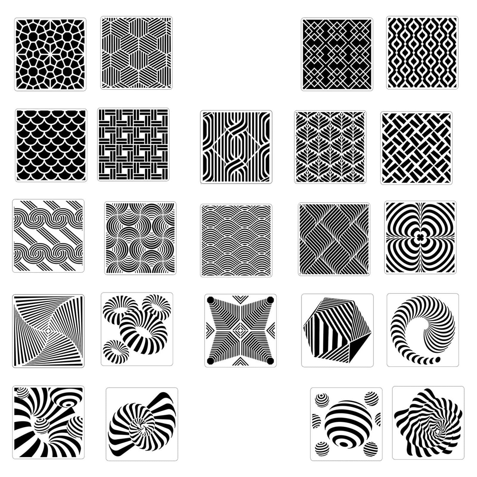 25-Pack Geometric Stencils 6 x 6 Inch Painting Templates for Scrapbooking  Cookie Tile Furniture Wall Floor Decor Craft Drawing Tracing DIY Art