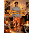 thumbnail image 6 of Fuzzy Halloween Pajama Pants Women Men Flannel Pjs Pants Couples Matching Plush Pajama Bottom Costume Gifts,Orange, 6 of 9
