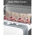 thumbnail image 5 of Pink White Spring Floral Body Pillow Covers, Vintage Flowers Watercolor Soft Bed Throw Pillowcases Breathable Cooling Long Lumbar Body Pillow Sham Cover for Bed Sofa 20''x54'', 5 of 7