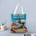 thumbnail image 2 of Daffy Duck Bolso de tela con estampado de lienzo para mujer, bolsa de compras reutilizable y estética, con cremallera interior, regalo para mujer,38*45cm., 2 of 6