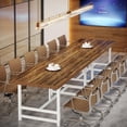 thumbnail image 3 of Tribesigns 6FT Conference Table, 70.9" W x 31.5" D Meeting Room Table, Large Rectangular Computer Desk for Office, Brown, 3 of 6