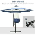 thumbnail image 4 of Outsunny 10' Cantilever Umbrella Offset Patio Umbrella w/ Cross Base, Blue, 4 of 8