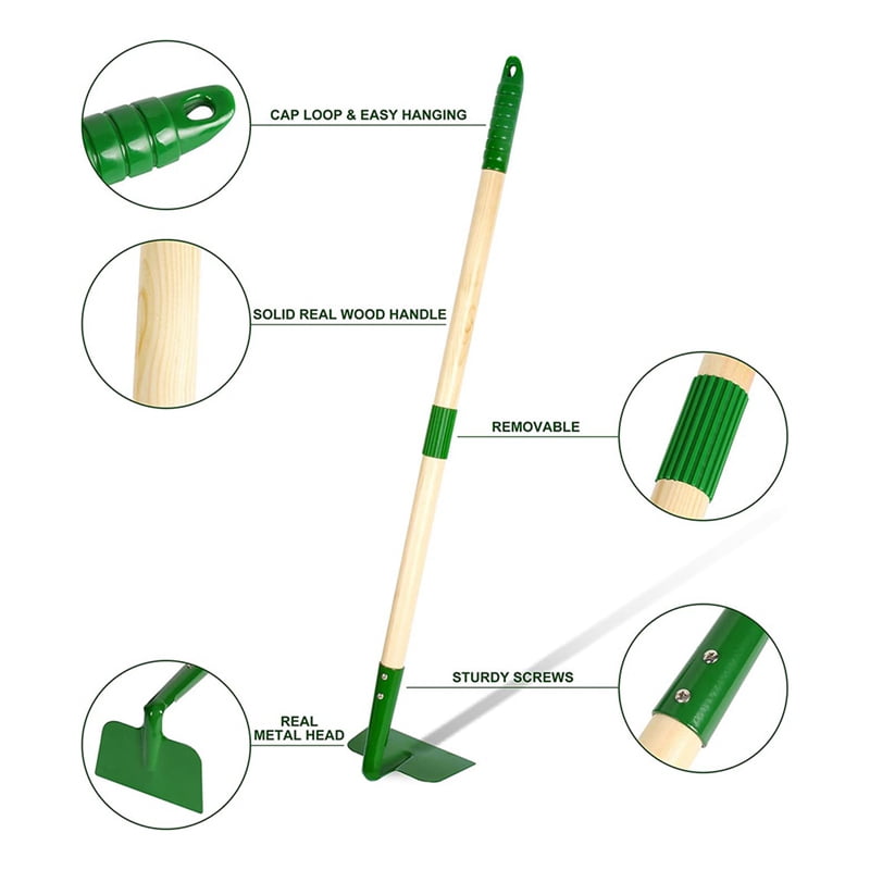 Kids Gardening Tools Set - 6pcs Garden Tool for Kids with Shovel, Rake, Hoe, Leaf Rake, Yard Lawn Digging Weed Toys
