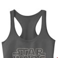 thumbnail image 3 of Star Wars Poster Design Junior Women's Gray Racerback Tank Top (Large), 3 of 4