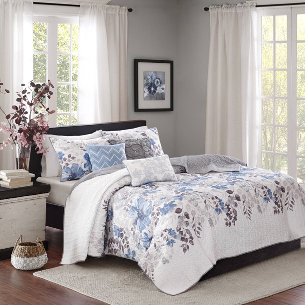 Home Essence Willow 6 Piece Reversible Printed Coverlet Bedding Set ...