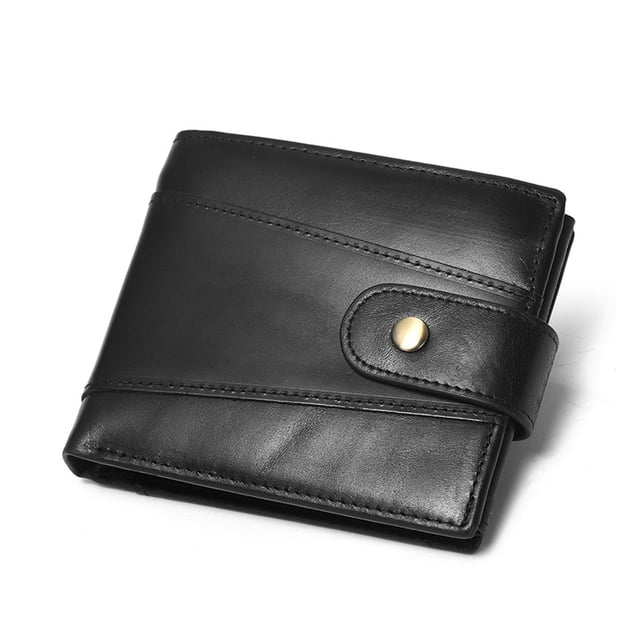 Sonducket Monedero Cartera de cuero de moda Tarjetero Bolsa de efectivo Carteras Padre Novio Esposo Accesorio para cumpleaños Año Nuevo Carteras Negro transverso