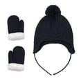 Baby Toddler Hats and Gloves Set for Kids Winter Knit Earflap Beanie