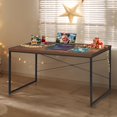 thumbnail image 7 of GZXS Vintage Rustic Writing Desk with Metal Sled Legs and X-Back Support, 47" Wood Top Computer Table for Home Office or Study – Weathered Oak Finish, 7 of 7