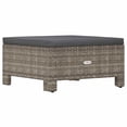 thumbnail image 6 of vidaXL Patio Footrest with Cushion Gray Poly Rattan, 6 of 8