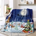 thumbnail image 4 of Merry Christmas Blanket Santa Claus Throw Blanket,Snowman Pattern Flannel Throw Super Soft Cozy Plush Xmas New Year Holiday Blanket for Couch Sofa Bed Gift Blanket(Blanket Xmas30024-60 x50), 4 of 5