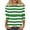 Green #032, variant on 3/4 Sleeve Shirts for Women Spring Striped Crewneck Business Casual Tops Loose Three Quarter Length Work Blouses Gray M