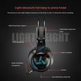 thumbnail image 4 of Auriculares para juegos de PC, sonido envolvente para jugadores con micrófono, auriculares LED para juegos, estéreo bajo Eigraketly EL013828-00, 4 of 4