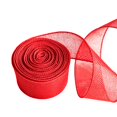 thumbnail image 1 of Ruban en Coton à Moins de 10$, Nœuds Décoratifs Rouges en Tissu pour les Fêtes, Ruban en Coton avec Bords Filaires 5Cm de Large pour Nœuds et Artisanat Décoratif, 1 of 9