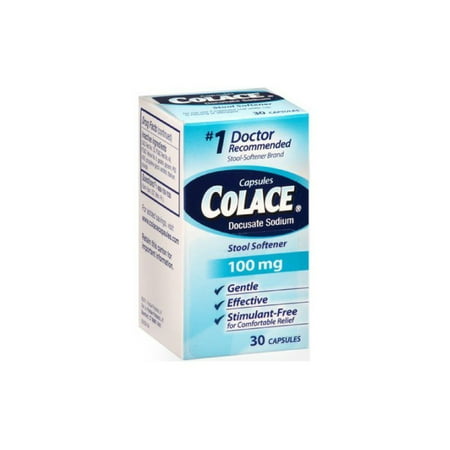 Colace Docusate Sodium Stool Softener Capsules 100 mg - 30 (Best Fast Acting Stool Softener)
