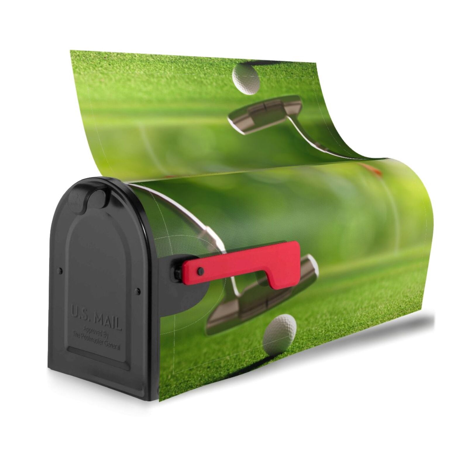 Logiee golf ball after putting to the golf hole Print Post Letter Box Wrap Decor, Mailbox Cover Suitable for Standard Mailbox and Large Size Mailbox,Outdoor Yard Decoration-21x18 in