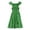 Green, variant on Girls Square Neck Summer Dress Ruffle Sleeve A-line Swing Casual Party Orange Casual Elegant Dresses 9-10 Years