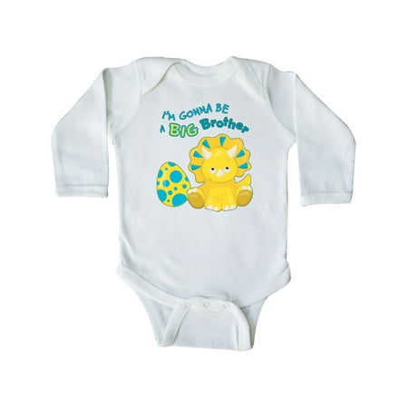 

Inktastic I m Gonna Be a Brother-dino Gift Baby Boy Long Sleeve Bodysuit