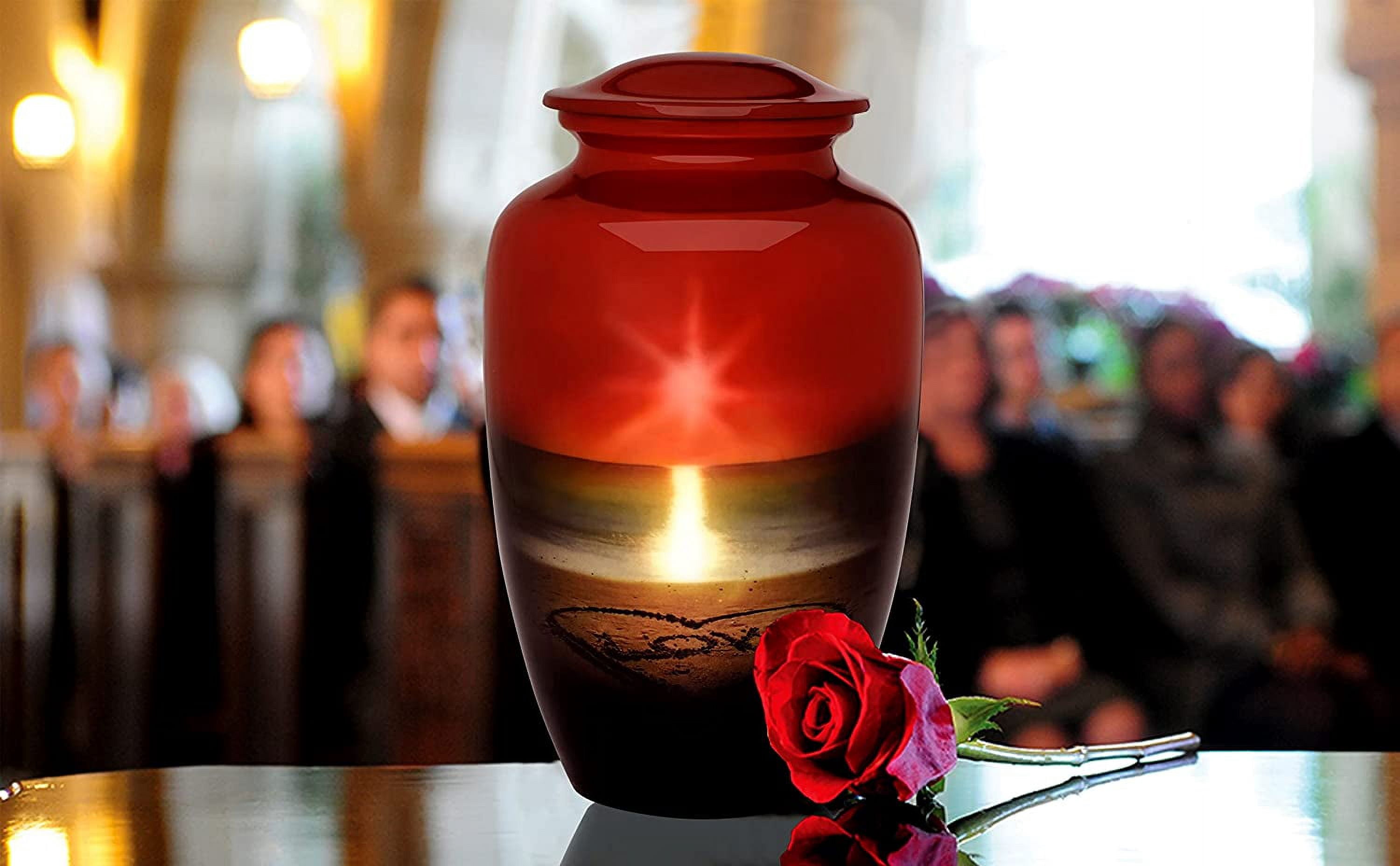 Personalized Extra Large Urns for Human Ashes, Customized Sunset Adult Cremation Urn, 320 lbs with Velvet Bag.
