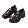 thumbnail image 5 of Viluyesy Womens Loafers Chunky Platform Bow Slip On Round Toe Comfortable Non Slip Casual Walking Work Shoes Brown Size 6.5, 5 of 7