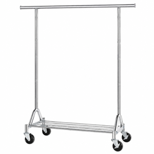 Clothes Rack for Hanging Clothes – Metal Clothing Rack with Wheels Silver