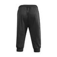 thumbnail image 4 of Njoeus Mens Gym Athletic Capris Shorts Men Workout Running Below Knee Shorts Casual Cotton Jogger 3/4 Short Pants Lounge Wear, 4 of 5