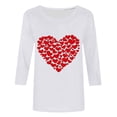 thumbnail image 4 of Spring Savings Clearane!Viikei Tops for Women Clearance Sale,Women's Casual Printed Round Neck Three Quarter Sleeve 3/4 Sleeve T-shirt Top White XL, 4 of 4