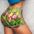 thumbnail image 4 of Naloa Watercolor Canary Bird Biker Shorts for Women Seamless Scrunch Short Women’s Yoga Shorts for Gym Running Sport Shorts - Large, 4 of 9
