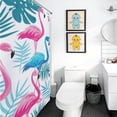 thumbnail image 4 of Flamingo Pattern Shower Curtain for Bathroom with 12Hooks, Polyester Fabric Thick Shower Curtain Washable Waterproof Curtain, 4 of 6