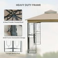 thumbnail image 5 of Saint Birch Double-Vented Roof Modern Metal Patio Gazebo in Khaki Beige, 5 of 7