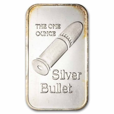 1 oz Silver Art Bar - Silver Bullet (w/No Rays)