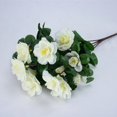 thumbnail image 4 of Artificial Azalea Bouquet Silk Flower Arrangement Realistic Plastic Floral for Wedding Centerpieces and Home Decoration, faux floral decor, red azalea bouquet(White,), 4 of 9