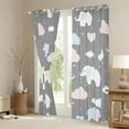 thumbnail image 3 of Manfei Child Cute Elephant Animal Curtains Pack of 2 (42x84 Each), Dreamy Cloud Curtains Blackout, Cartoon Love Heart Bedroom Curtains, Curtains Blackout Room Decor, 3 of 6