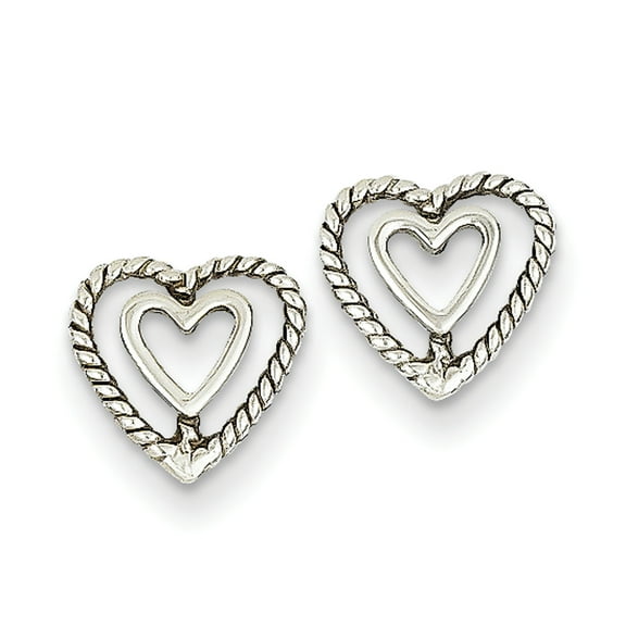 Primal Gold 14 Karat White Gold Heart Earrings