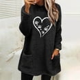 thumbnail image 4 of Maplenight Fleece Pullover Sweatshirt for Women Fuzzy Heart Graphic Longline Cozy Winter Warm Tunic Tops with Pockets, 4 of 4